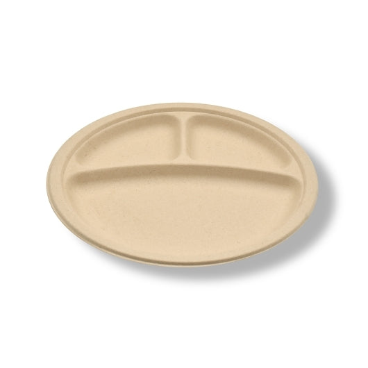 Tellus 3-Compartment Round Plate, 10 Inch, 500 Plates, 4 x 125 each Case - Plates Bowls - image 2