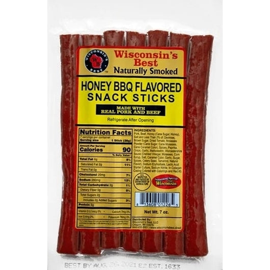 Wisconsin's Best Honey BBQ Beef Snack Sticks, 12 x 7 oz Case - Pantry Ingredients - image 2