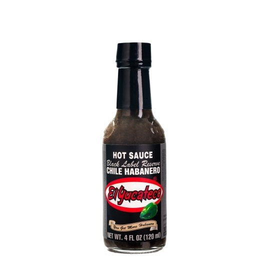 El Yucateco Black Label Reserve Habanero Hot Sauce Bottle, 12 x 1 each Case - Condiments & Sauces