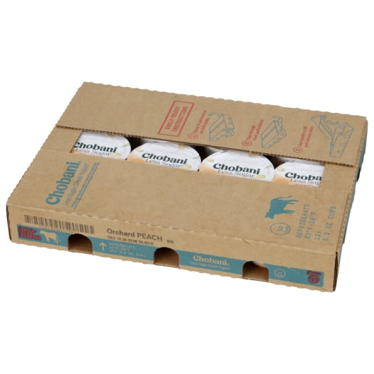 Chobani Clingstone Peach Less Sugar Greek Yogurt, 12 x 5.3 oz Case - DOT product image 6