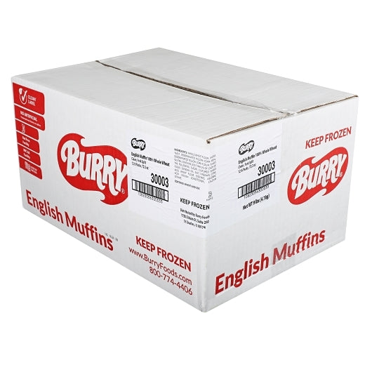 Burry Thaw & Serve 100% Whole Wheat Fork Split English Muffin, 72 x 2 oz Case - DOT product image 2