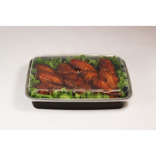 Cubeware 28 Ounce Rectangular Container Black Base With Clear Lid, 1 x 150 ST Case - DOT product image 8