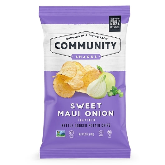 Community Snacks Sweet Maui Onion Kettle Chips, 12 x 5 oz Case - Snacks - image 2