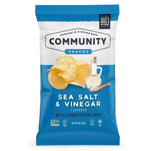 Community Snacks Sea Salt & Vinegar Kettle Chips, 12 x 5 oz Case - Snacks - image 2
