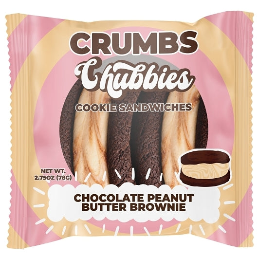 Crumbs Bakeshop Chubbies Chocolate Peanut Butter Brownie Cookie Sandwich, 12 x 2.75 oz Case - Bakery & Desserts - image