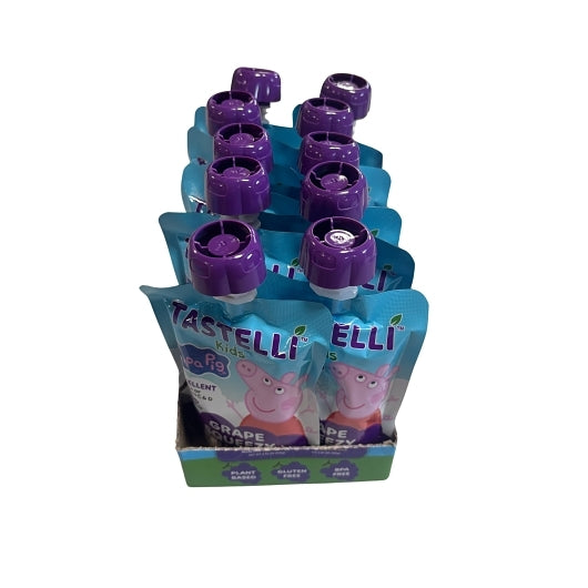 Tastelli Kids Grape Fruit Gel Snack With Dietary Fiber + Vitamins C & D, 4 x 10 x 3.53 oz Case - Health & Personal Care