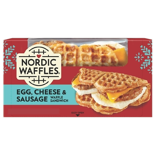 Nordic Waffles Sausage, Egg & Cheese Waffle Sandwich, 12 x 1 ct Case - Prepared Foods - image 2