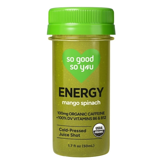 So Good So You Mango Spinach Energy Shot, 12 x 1.7 fl oz Case - Energy & Sports Drinks - image 2