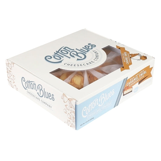 Cotton Blues Cheesecake Co. Pre-Sliced Sea-Salted Caramel Swirl Cheesecake, 3 x 10 PC Case - Bakery & Desserts