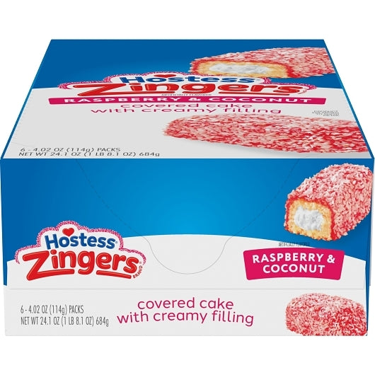 Hostess Single Serve Raspberry Zinger Snack, 6 x 6 x 4.02 oz Case - DOT product image 2