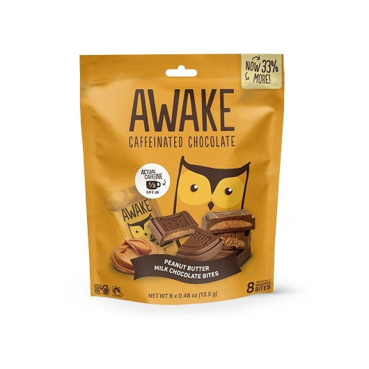 Awake Caffeinated Chocolate Peanut Butter Milk Chocolate Bites, 10 x 8 ct Case - Candy & Confections - image 2