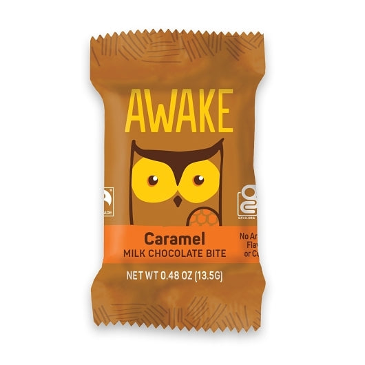 Awake Caffeinated Chocolate Bites Singles Changemaker - Caramel Milk, 12 x 25 x 0.48 oz Case - Candy & Confections - ima