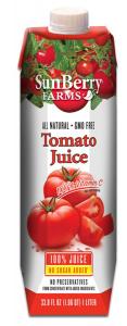Sunberry Farms 100 Percent Tomato Juice, 33. 8 Fluid Ounce - 12 per case