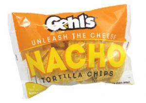 Gehl's Nacho Tortilla Chips w/ Plastic Trays, Bulk Size Pack (3 Oz, Pack Of 30)