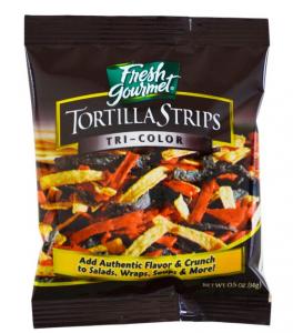 Fresh Gourmet Tortilla Strips, Tri-Color, 0.5-Ounce Bags (Pack of 100) by Fresh Gourmet