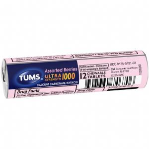 Tums Ultra Strength 1000, Assorted Berries, 12 Count Rolls (Pack of 12) by TUMS