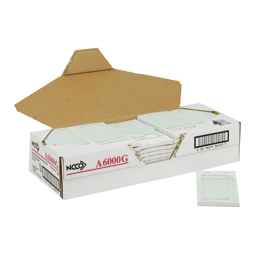 NCCO National Checking 3.5 Inch X 6.75 Inch 2 Part Carbon Green 17 Line Guest Check, 1 x 2500 each Case - DOT product image 7