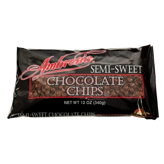 Ambrosia Chocolate Semisweet Chips, 12 x 12 oz Case - DOT product image 2