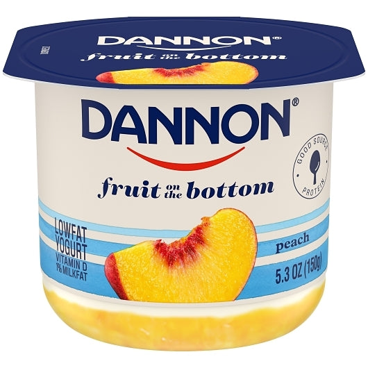 Dannon Low Fat Fruit on the Bottom Peach Yogurt, 12 x 5.3 oz Case - DOT product image 8