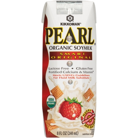 Kikkoman Pearl Organic Smart Original Soymilk, 24 x 8 fl oz Case - DOT product image 2