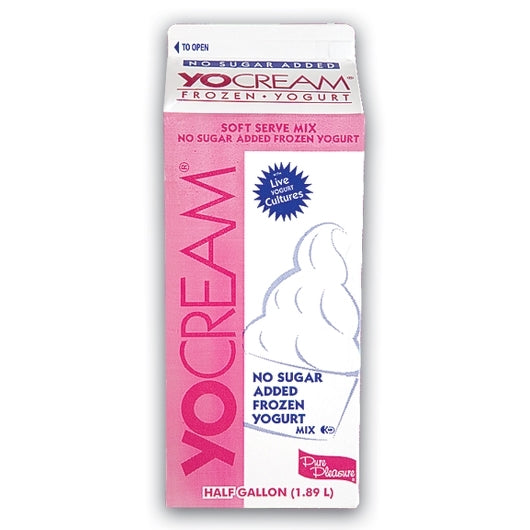 Yocream Premium Vanilla Frozen No Sugar Added Nonfat Soft Serve Yogurt Mix, 6 x 64 oz Case - DOT product image 7