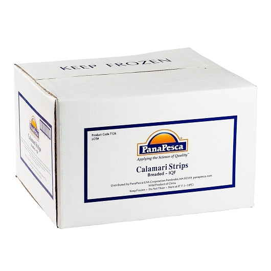 Pana Pesca Premium Squid, Gigas, Raw, Frozen, Breaded, China, Iqf Strips, Tenderized 3"-6" Long, 2 x 5 lb Case - DOT product image 5