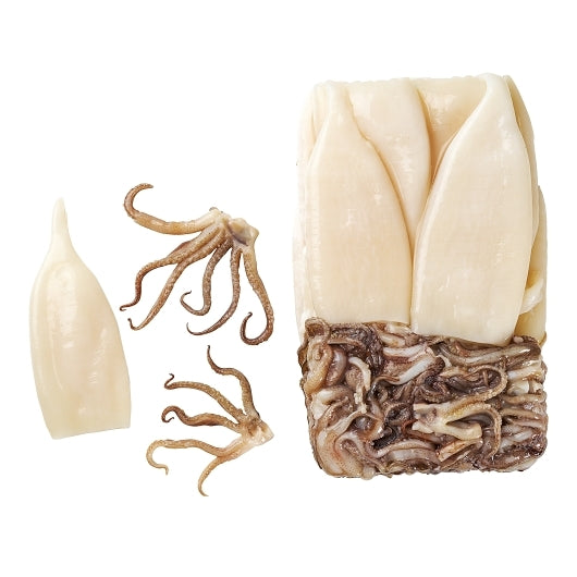 Pana Pesca Fully Squid, Illex/Arrow, Raw, Frozen, Fully Cleaned, Various, Tubes & Tentacles, 5"-8", 4 x 2.5 lb Case - DOT product image 2