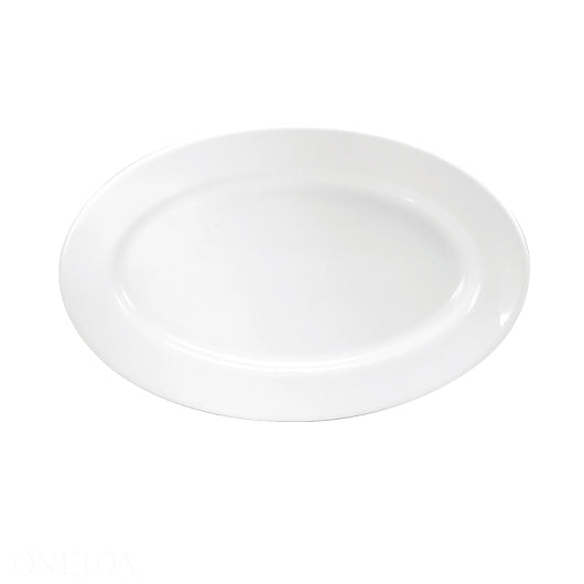 Buffalo 13 5/8 Inch Buffalo Cream White Rolled Edge Platter, 1 x 12 each Case - Serving Trays Platters