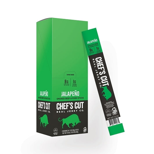 Chef's Cut Real Jerky Co. Pork & Beef Jalapeno Real Snack Sticks, 6 x 24 x 1 oz Case - Meat Snacks - image 2