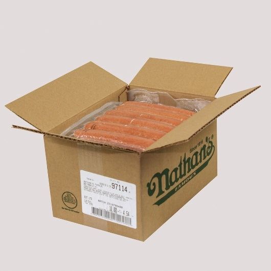 Nathans Famous 4:1 6 Inch Skinless Beef Frank, 1 x 40 each Case - DOT product image 2