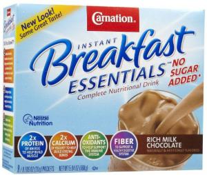 Carnation Instant Breakfast, No Sugar Added, Chocolate Flavor (Pack Of 8)