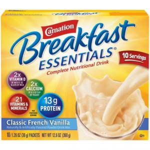 Nestle Carnation Instant Breakfast Classic French Vanilla 10 pk Nutritional Energy Drink 12.6 oz (Pack of 6)