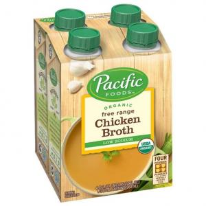Pacific Foods Organic Free Range Chicken Broth, Low Sodium, 32oz, 12-pack