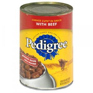 Mars Pedigree Choice Cuts in Gravy Complete Nutrition with Beef for Dog, 22 Ounce Can - 12 per case.