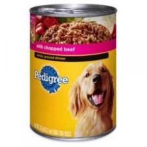 Pedigree Complete Nutrition Meaty Ground Dinner with Chopped Beef for Dog, 22 Ounce - 12 per case.