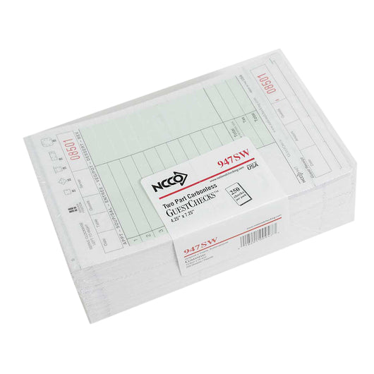 NCCO National Checking 4.25 Inch X 7.25 Inch 2 Part Green Carbonless 11 Line Guest Check, 1 x 2000 each Case - DOT product image 2