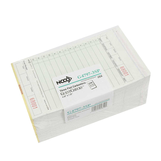 National Checking Guest National Checking 4.2 Inch X 7.25 Inch 3 Part Green Carbonless 13 Line Guest Check, 1 x 2000 - DOT product image 2