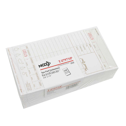 NCCO National Checking 4.25 Inch X 7.75 Inch 2 Part Tan Tint Carbonless 12 Line Guest Check, 1 x 2000 each Case - DOT product image 2