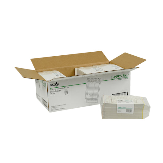 National Checking Guest National Checking 4.25 Inch X 8.50 Inch 3 Part Tan Tint Carbonless 15 Line Guest Check, 1 x 2000 - DOT product image 7