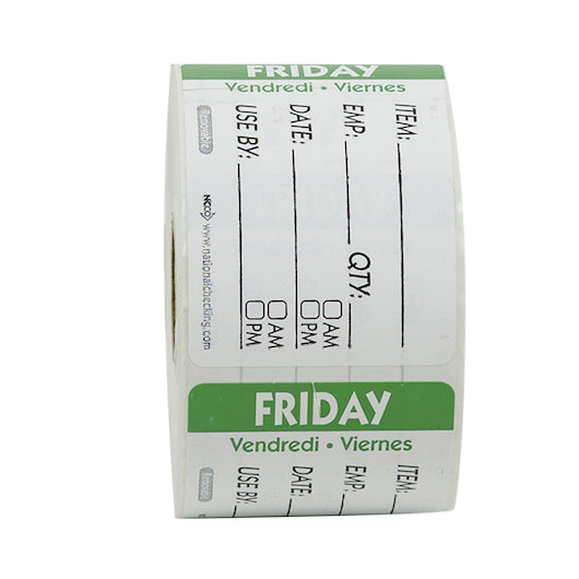NCCO National Checking 2X3 Trilingual Item-Date-Use By Friday Green, 1 x 500 each Case - DOT product image 2