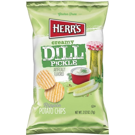 Herr's Dill Pickle Chips, 12 x 2.5 oz Case - Condiments & Sauces - image 2