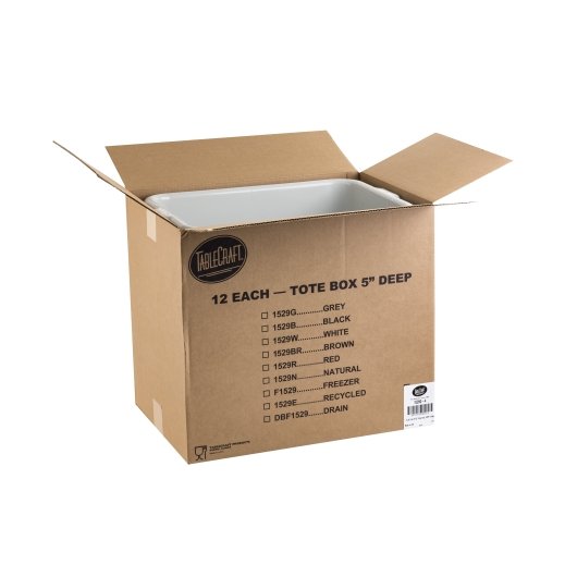 Tablecraft 5 Inch Standard Gray Tote Box, 1 x 12 each Case - DOT product image 7