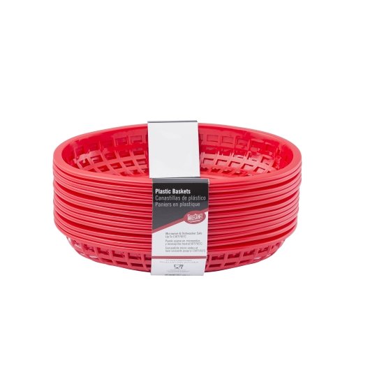Tablecraft BASKET PLASTIC 9.3 RED, 3 x 12 ct Case - DOT product image 2