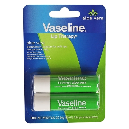 Vaseline Aloe Lip Twin Pack, 2 x 10 x 0.32 oz Case - Health & Personal Care - image 2