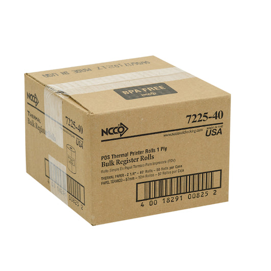 NCCO National Checking Register Roll Thermal 1 Ply White 2.25X40 1-50 Roll, 1 x 50 RL Case - DOT product image 2