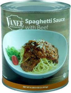 Vanee Spaghetti Sauce With Meat, 6 x 108 oz Case