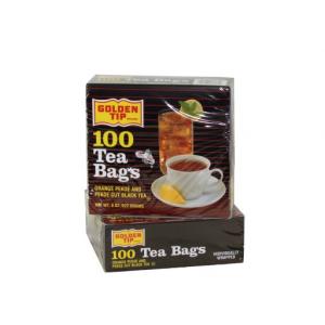 10 PACKS : Golden Tip Tea Bags, Orange Pekoe and Black Tea, 100-
