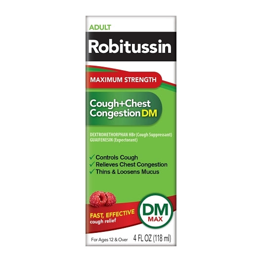 Robitussin Dm Max Cough & Chest Congestion, 8 x 3 x 4 oz Case - Health & Personal Care