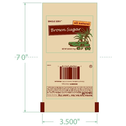 Single Serv Brown Sugar Packets, 96 x 13 GR Case - DOT product image 8