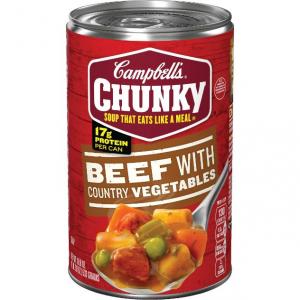 CHUNKY Beef With Country Vegetables Soup - 18.8 oz. can, 12 per case